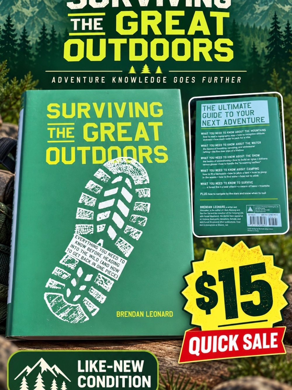 Surviving the Great Outdoors Hardcover Book - Green